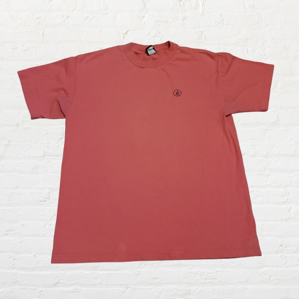 Volcom pink pre-shrunk Cotton crew neck short sleeve t-shirt medium